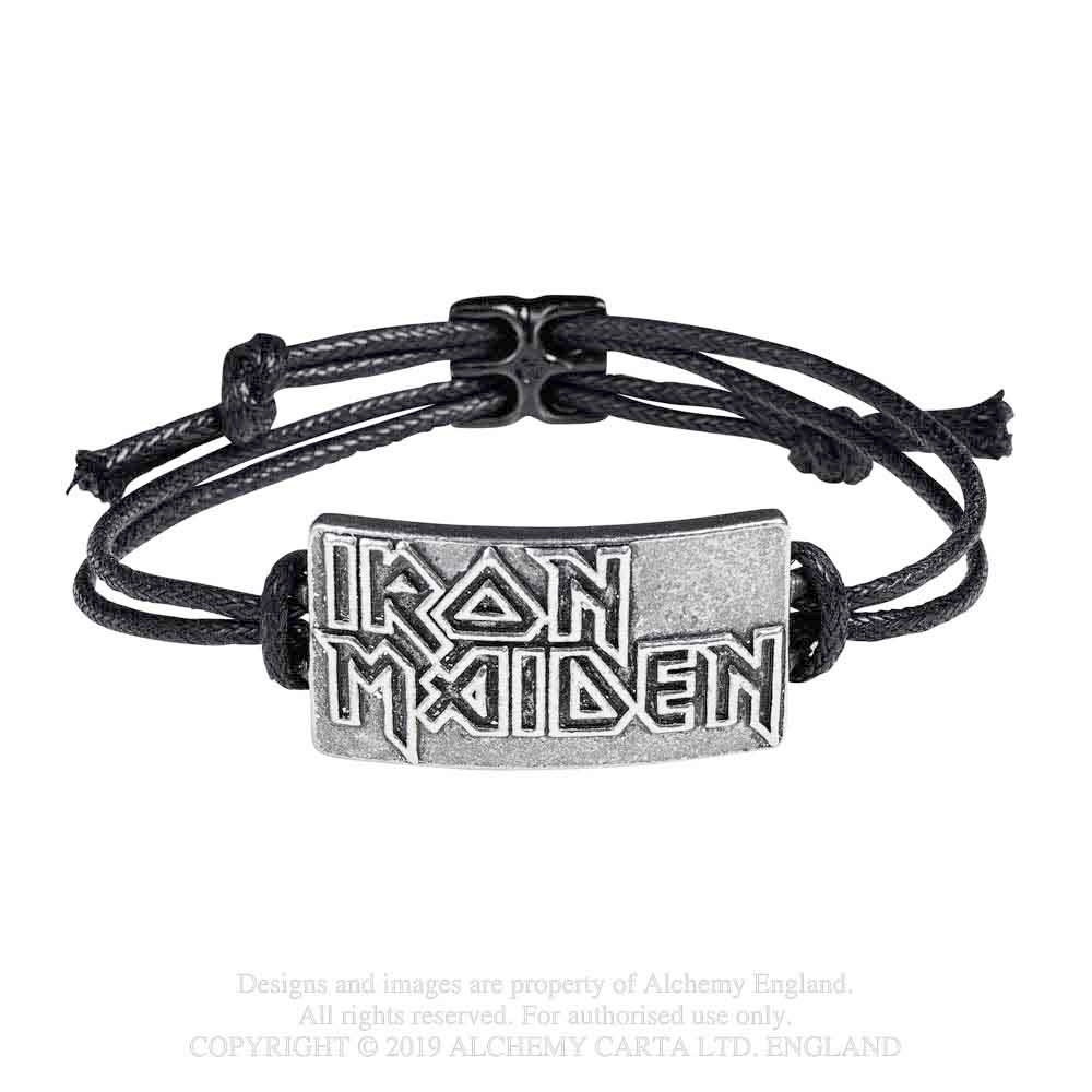 Alchemy Iron Maiden - Logo Bracelet - Couleur argent/Noir